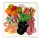 Preview: Beispielbild unserer Süßigkeitenplatten für ihre Firmenfeier oder Geburtstagsfeier. In 4 Varianten ist unsere mittelgroße Partyplatte erhältlich.